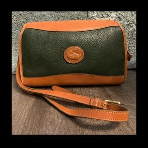 Dooney & Bourke green and tan crossbody